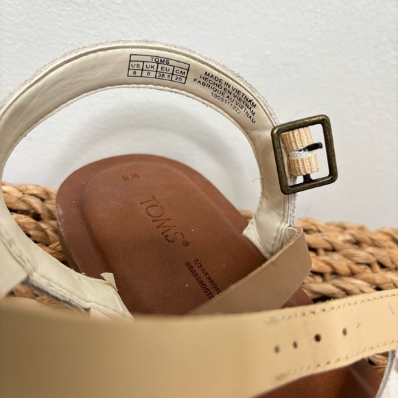 TOMS Womens‎ Sephina Print Sandal - Beige Leather Size 8, Womens Strappy Flat - Picture 6 of 10